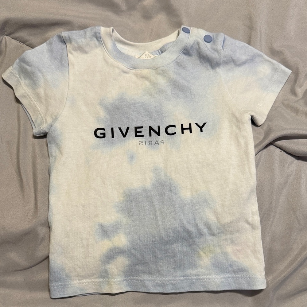 Givenchy Kids Blue and White Tie-Dye Tee